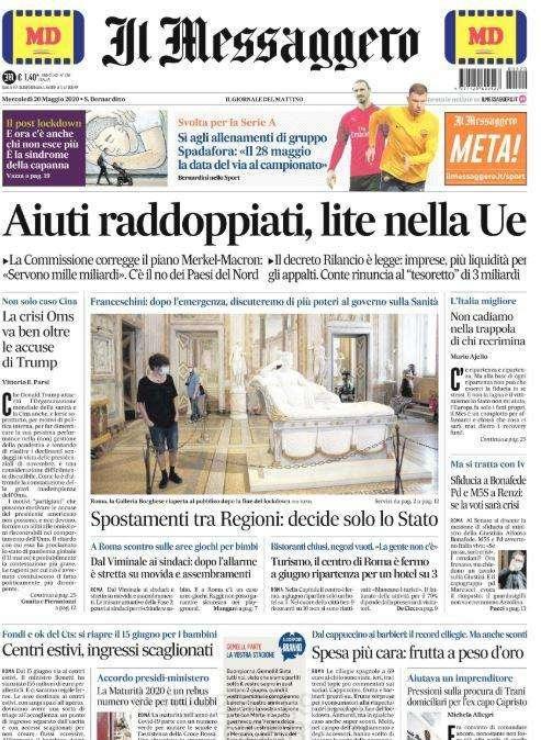 Il Messaggero: "Sì ad allenamenti di gruppo. Spadafora: '28/5 data del via a campionato'"