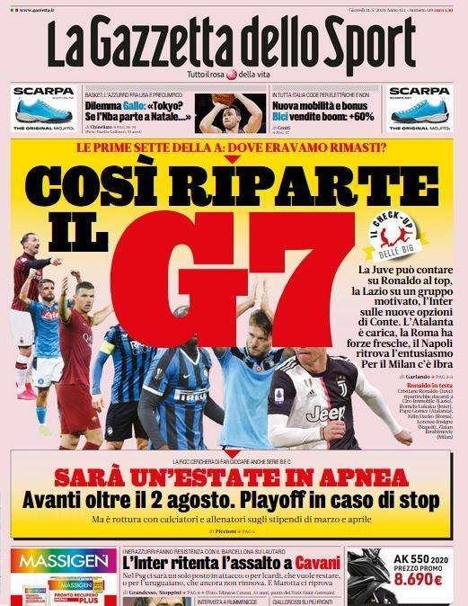 La Gazzetta dello Sport: "Così riparte il G7"