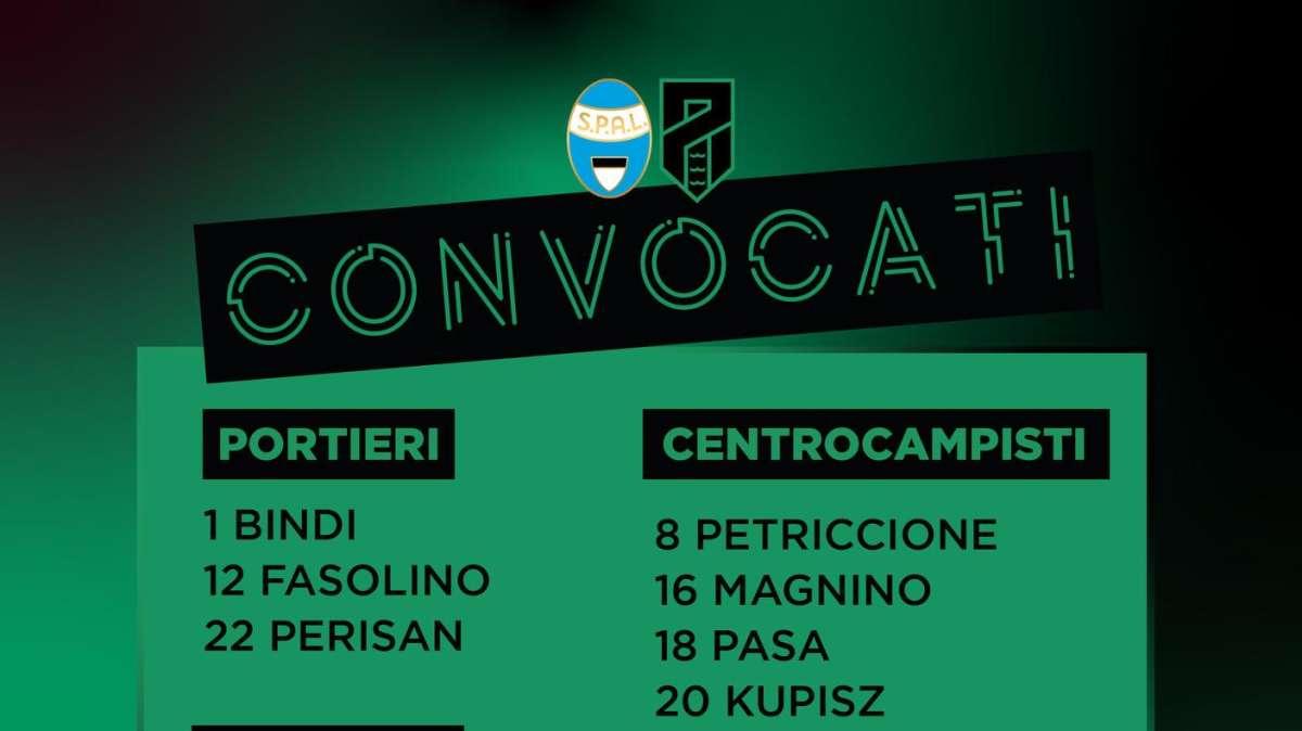 SPAL-Pordenone, i convocati di mister Paci