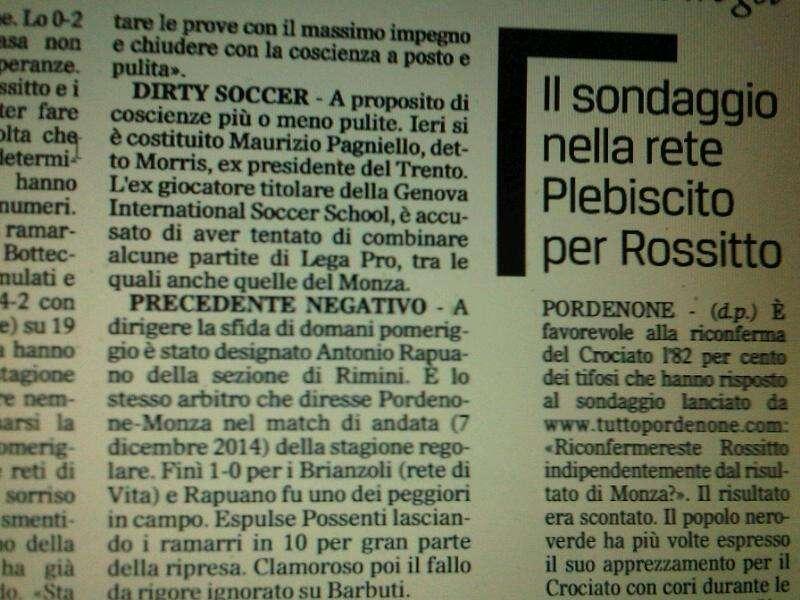 Sondaggio: plebiscito per Rossitto