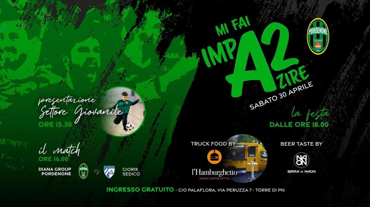 Calcio a 5: sabato PalaFlora in festa per il Diana Group Pordenone promosso in Serie A2