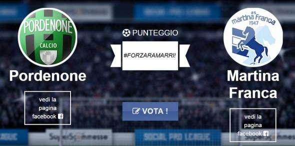 Social Pro League di FB: eliminati i campioni in carica della Casertana, per i Ramarri finalissima con il Martina; si vota fino al 7 Maggio