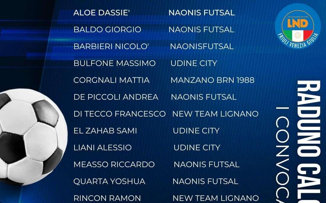 Calcio a 5: "settebello" Naonis in rappresentativa regionale