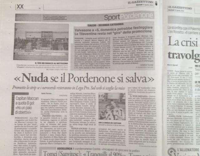 Spoglia-vestirello per la salvezza del Pordenone - Il web sceglie - Lovisa: "facciamolo al Bottecchia!"
