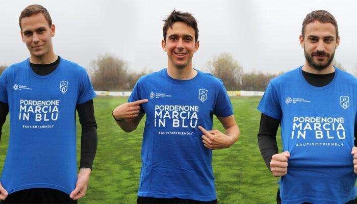 Pordenone Calcio: Ramarri in blu per la marcia della Fondazione Bambini e Autismo