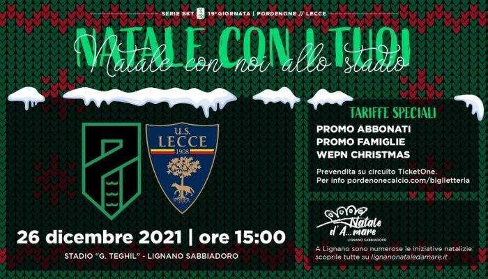 Pordenone Calcio: info prevendita gara con il Lecce (26 dicembre)