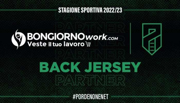 Pordenone Calcio: BONGIORNOwork - realtà nazionale con radici neroverdi - sulle maglie dei ramarri