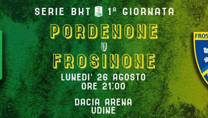 Pordenone-Frosinone: è il B-Day, ore 21.00 alla Dacia Arena contro i gialloazzurri