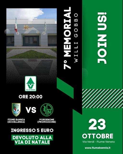 Memorial Willi Gobbo: mercoledì 23 ottobre al via la 7° edizione 