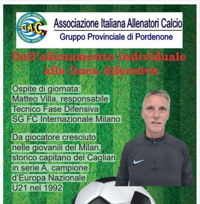 Comitato provinciale Aiac: domani a Vallenoncello iniziativa con l’ex calciatore Villa