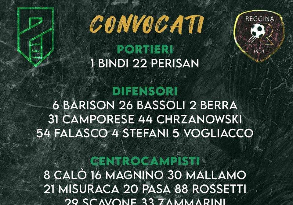 Pordenone-Reggina, i convocati di mister Tesser