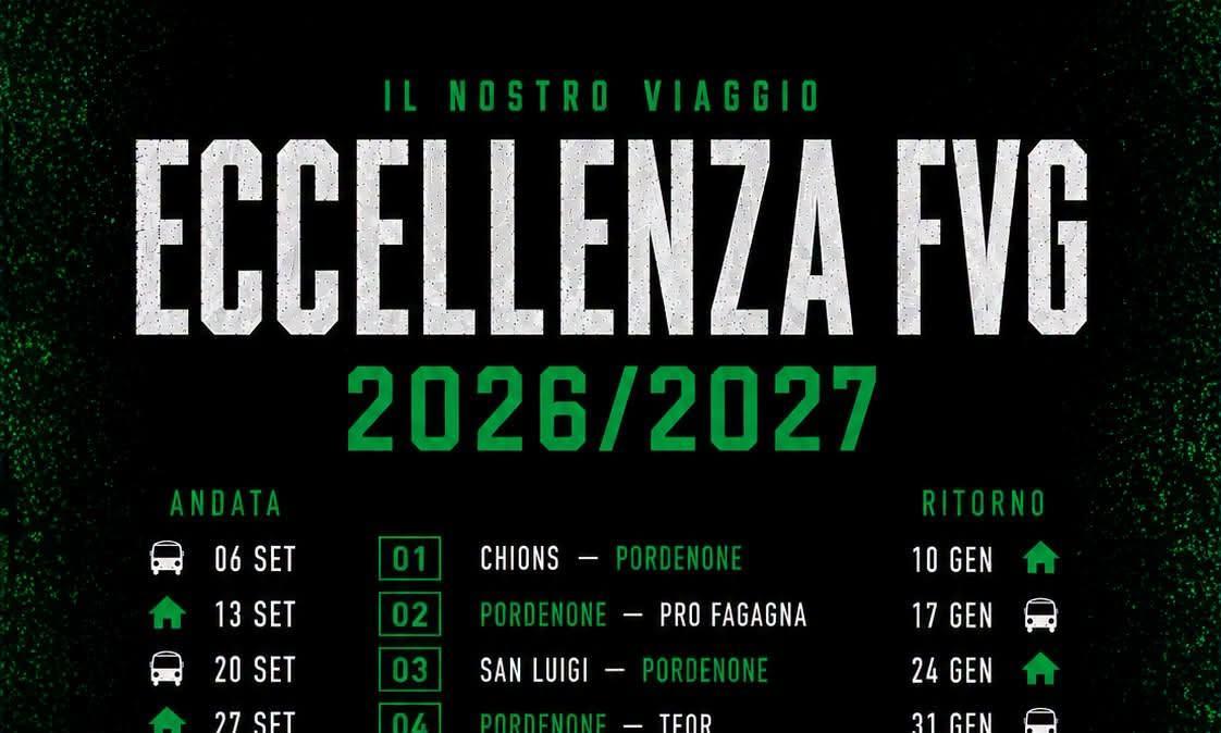 Pordenone Fc: il cammino dei Ramarri nel campionato di Eccellenza. Il calendario completo