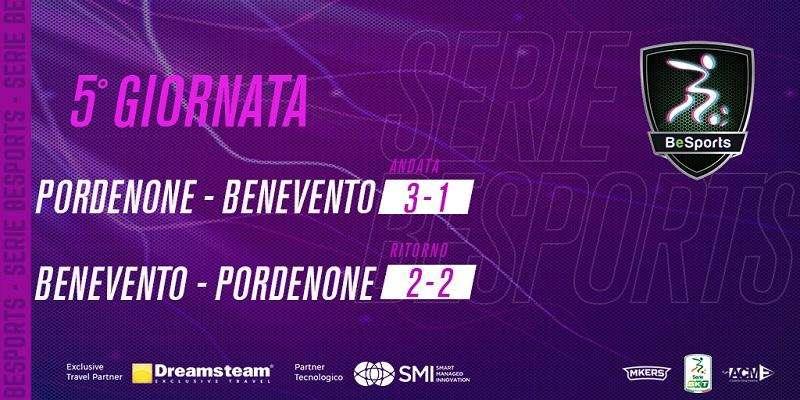 Pordenone Calcio: serie BeSports, i risultati della 5° giornata