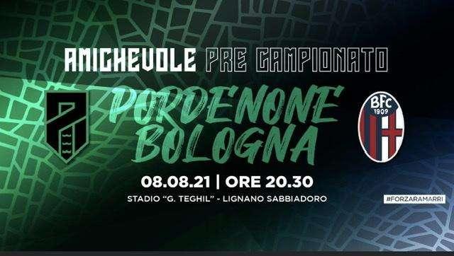 Pordenone Calcio: Esordio stagionale al Teghil oggi con il Bologna