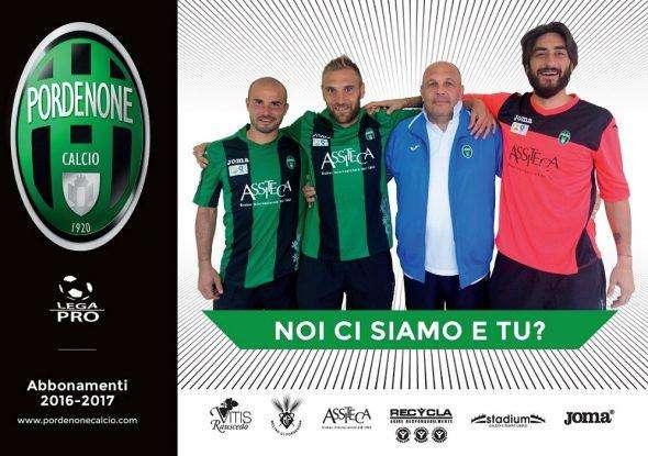 Campagna abbonamenti 2016/2017 del Pordenone Calcio al via sabato 23 luglio con la prelazione abbonati, da giovedì 28 vendita libera