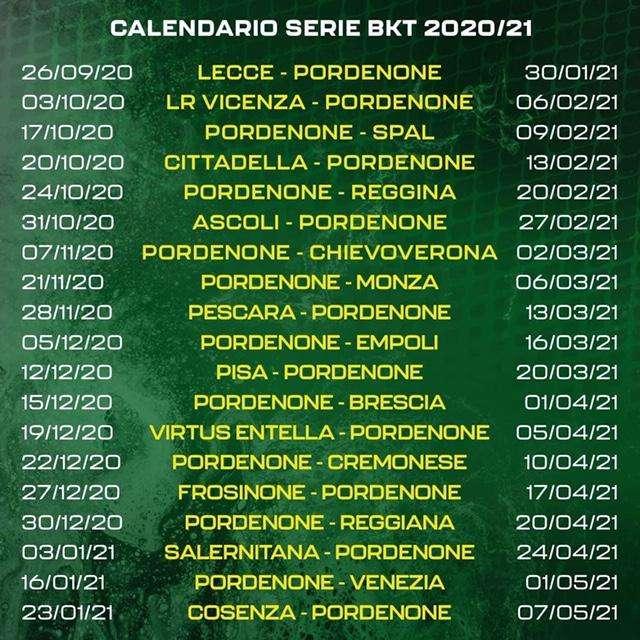 Pordenone Calcio: il calendario completo dei Ramarri