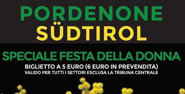 Pordenone-Südtirol, promozione speciale per le tifose