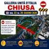 Potenza, chiusura temporanea della Galleria Unità d’Italia dal 22 al 26 giugno 2026 per lavori