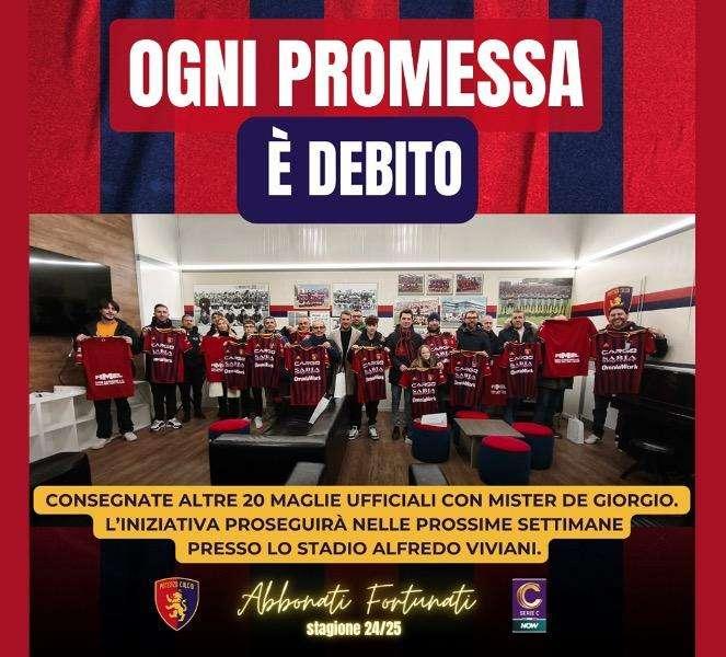 Potenza Calcio, prima consegna del 2025 delle maglie ufficiali agli abbonati