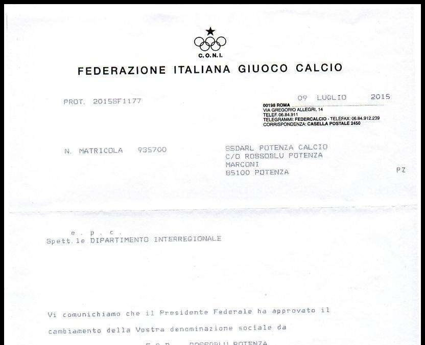 Anche la FIGC approva il cambio di denominazione