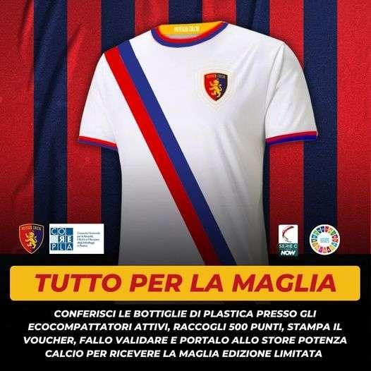 Ecco come portarsi a casa la maglia del Potenza "limited edition" realizzata con la plastica riciclata