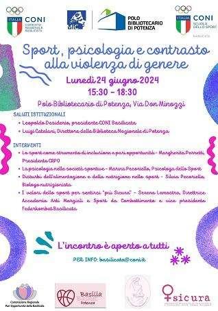 Lunedì a Potenza è in programma un convegno su sport, psicologia e contrasto alla violenza di genere