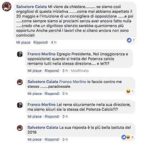 Botta e risposta Caiata-Morlino sulla questione Viviani...