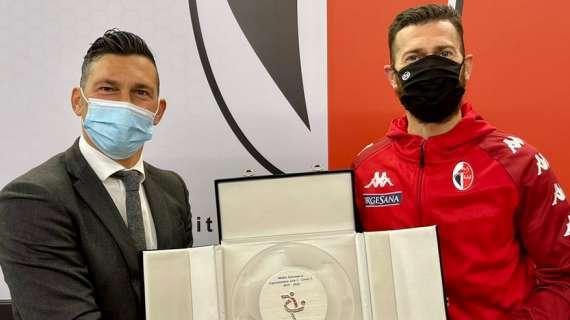 L'attaccante del Bari Antenucci premiato dall'Aic per...