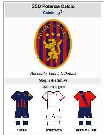 Il Potenza si rifà il look... anche su Wikipedia...