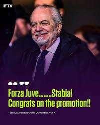  Juve Stabia in Serie B, il tweet dl presidente del Napoli Laurentiis ha un doppio senso