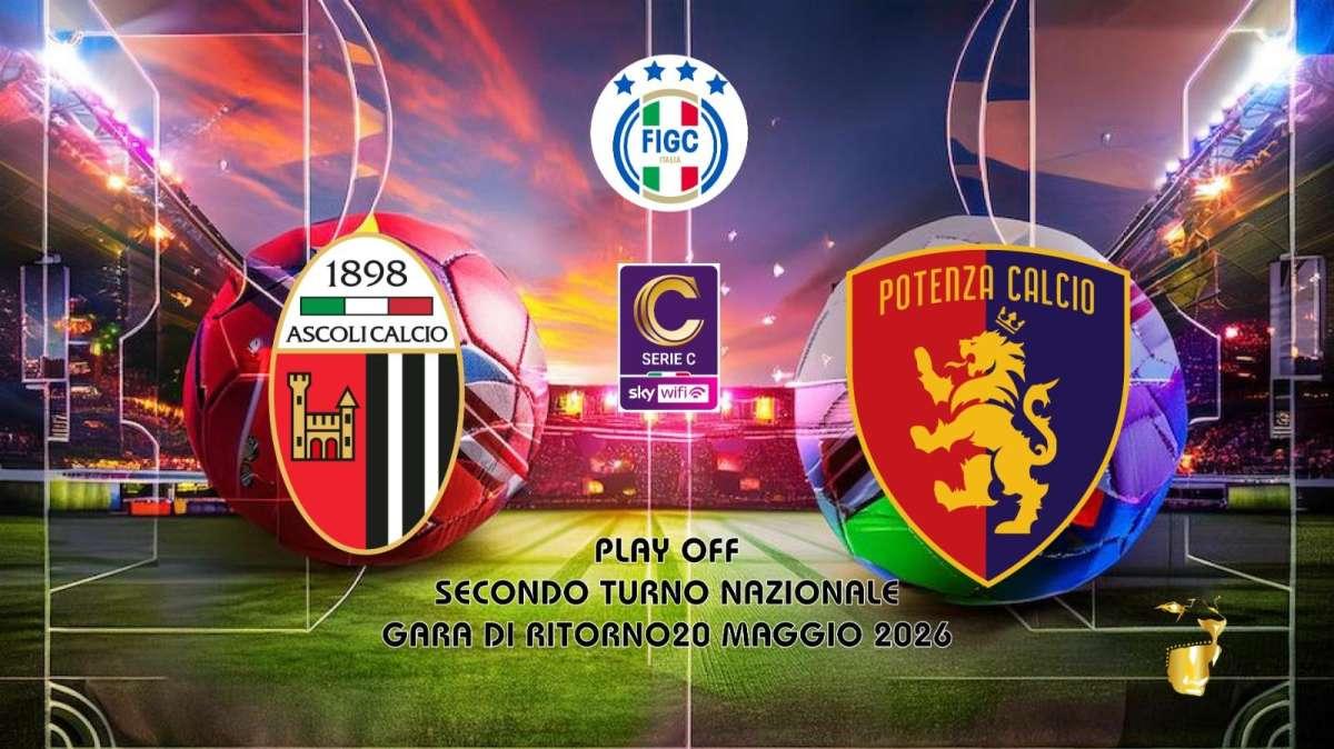 Ascoli-Potenza 1-0. Il Potenza ci mette il cuore ma non basta