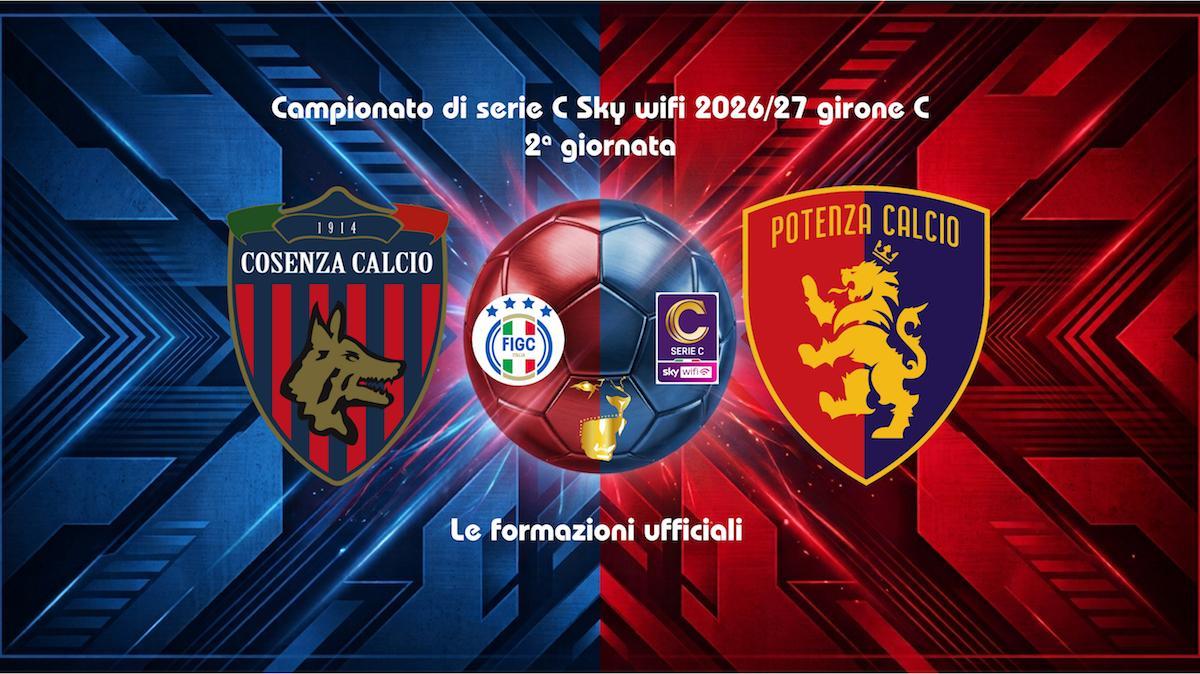COSENZA-POTENZA, le formazioni ufficiali