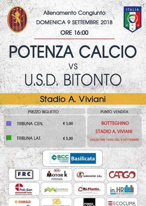 Potenza-Bitonto... info per domenica