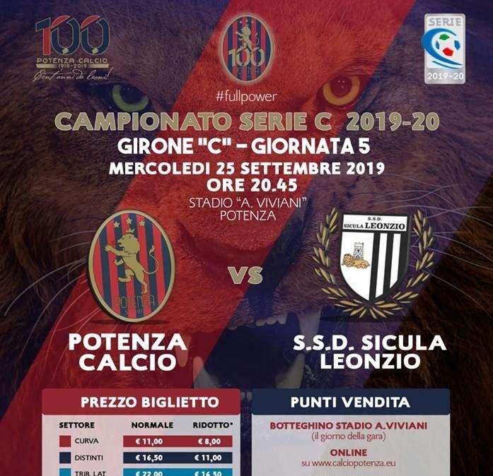 Potenza-Sicula Leonzio: info biglietti