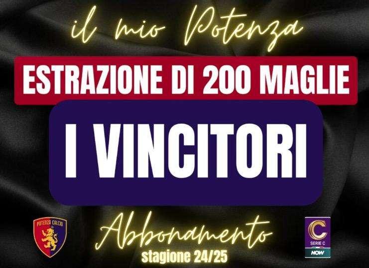 Estrazione delle 200 maglie per gli abbonati 2024/25, i vincitori