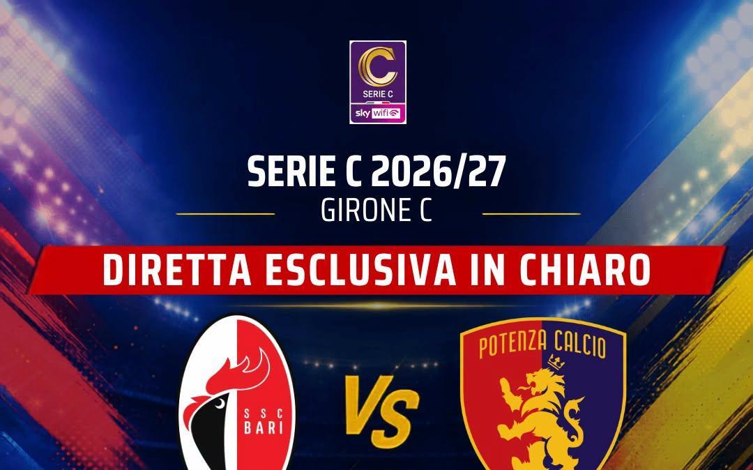 Il match tra Bari e Potenza sarà trasmesso in chiaro