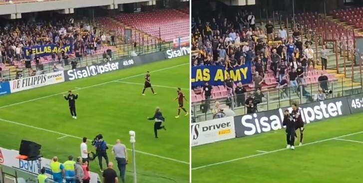Invasione di campo durante Salernitana-Verona, tifoso granata "fermato" da un ex dg del Potenza