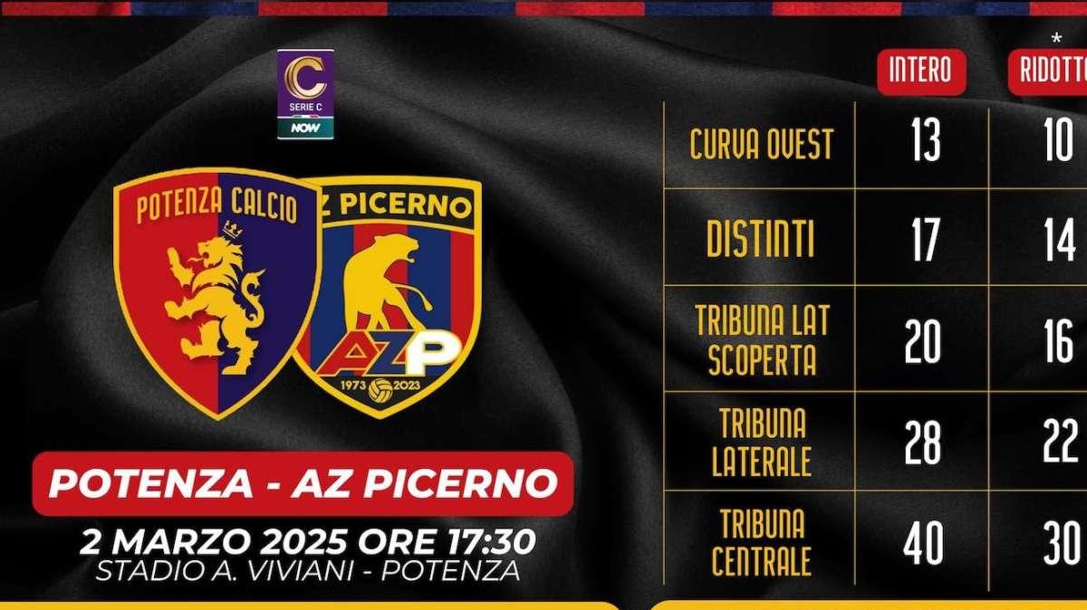 Potenza-Picerno, sono in vendita i biglietti. Qui le info