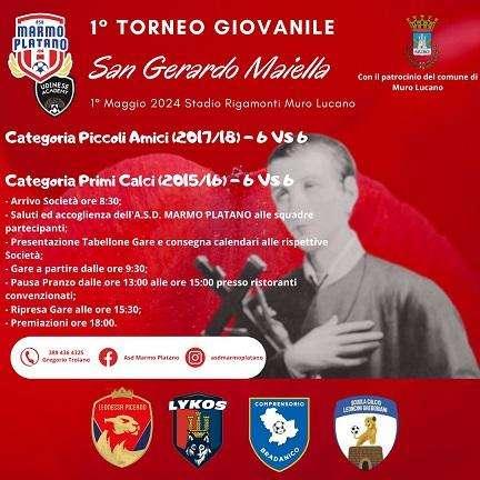 Domani tutti in campo a Muro Lucano per il 1° Torneo Giovanile "San Gerardo Maiella"