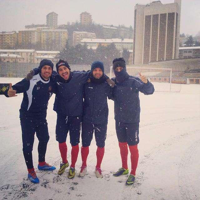 Un "innevato" allenamento.
