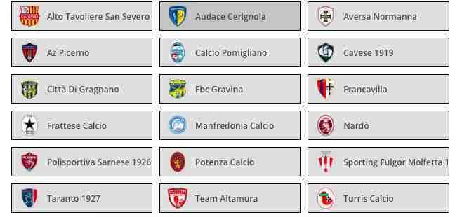 Serie D girone H: ecco tutte le società suddivise per città e numero di abitanti...
