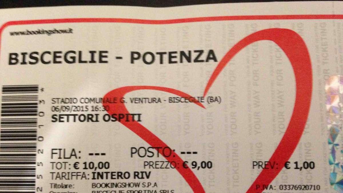 Bisceglie-Potenza: ecco i biglietti venduti...