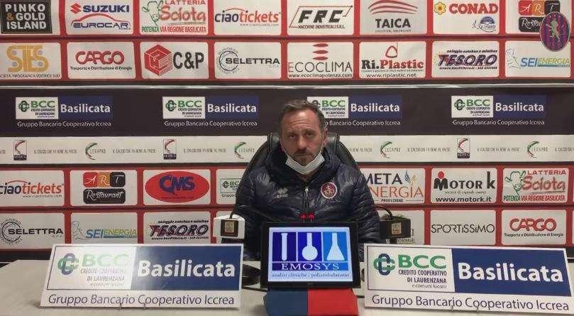 Potenza, Mister Gallo: "Una partita disputata in maniera coralmente corretta e con personalità condizionata da un episodio importante"