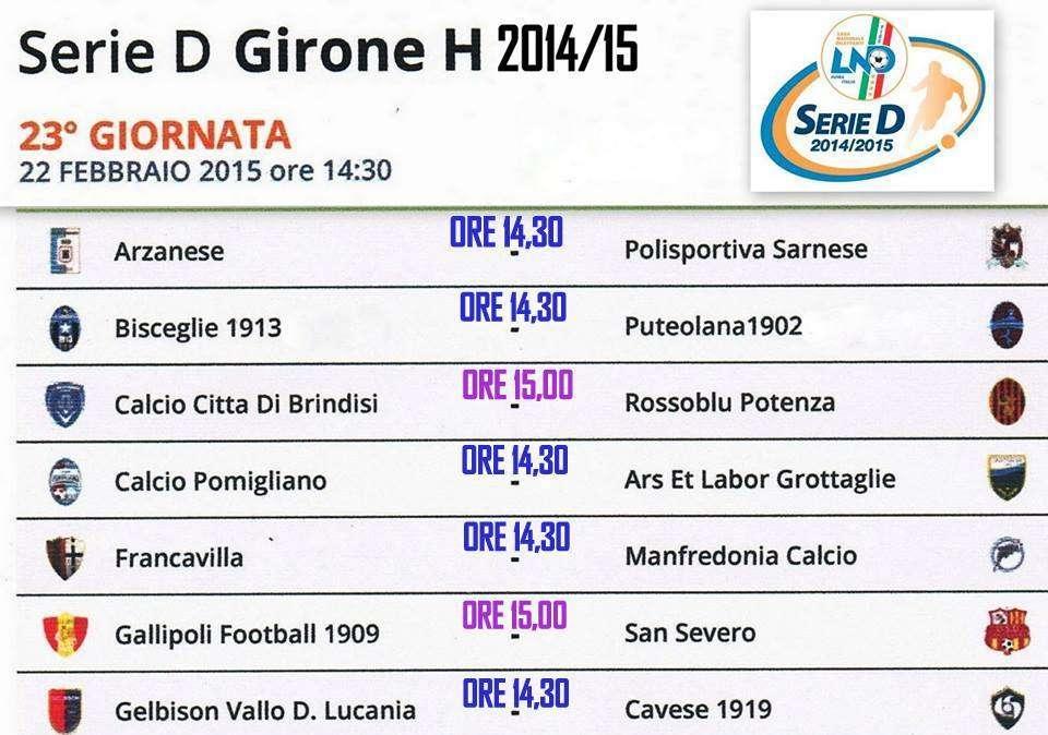 Serie D girone H, il programma del 23° turno.
