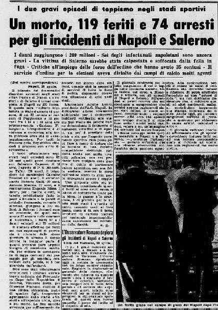 Quel 28 aprile 1963 scoppiò la guerriglia anche dopo Napoli-Modena.