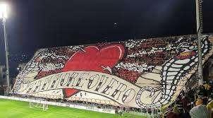 La coreografia dei tifosi della Salernitana sfoderata prima del match con la Juventus fa il giro del web
