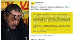 Poste Italiane risponde a Maurizio Sarri.