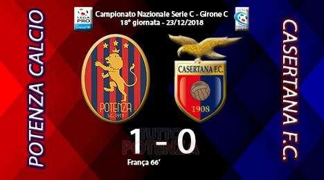 Potenza-Casertana: 1-0, il tabellino del match