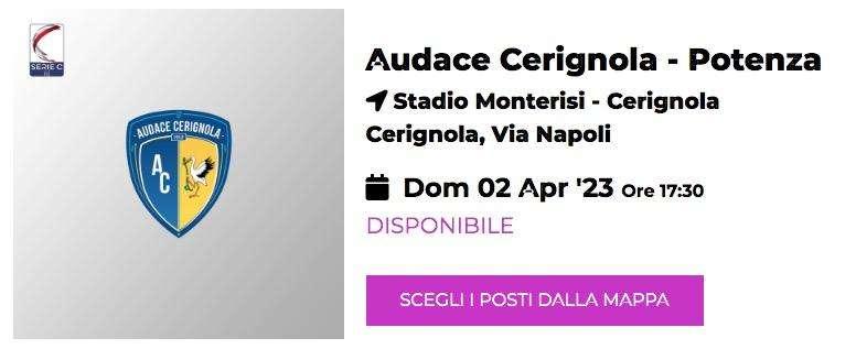 Cerignola-Potenza parte la prevendita per il settore ospiti