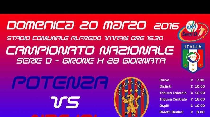 Confermato...Potenza-Nardo' si giocherà alle...